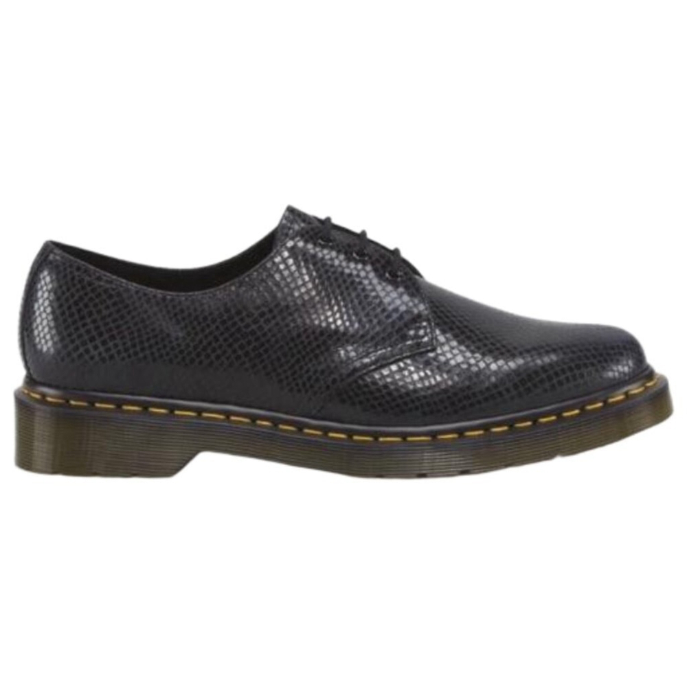 Dr. Martens Black Leather Snake Effect 3 Eye Oxford Shoe Preppy Academia 9